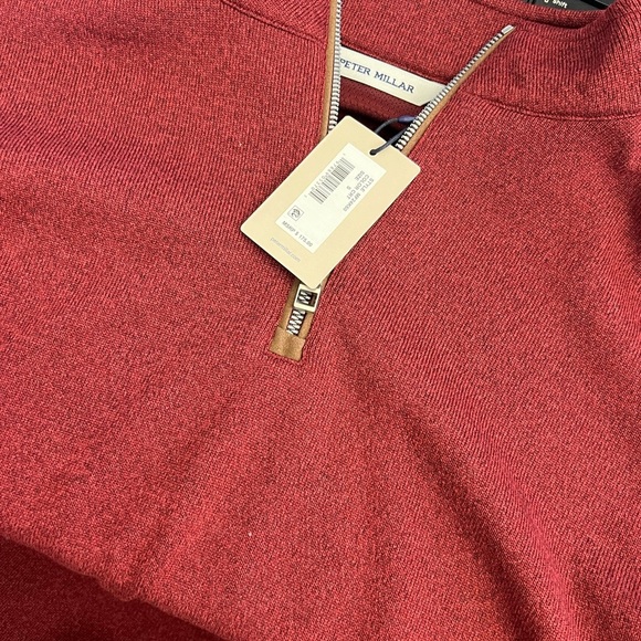 Peter Millar Crown Sweater Fleece Quarter Zip - size small - Currant - Picture 2 of 2